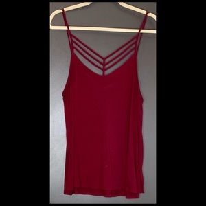 ⭐️ Express maroon strappy tank sz L